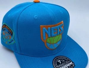 Brooklyn Nets Blue Mystery Van Fitted Hat by NBA x Mitchell And Ness