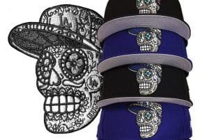 Los Angeles Dodgers Skull Black Blue 59Fifty Fitted Hat by MLB x New Era