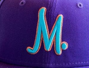 M Throwback Purple 59Fifty Fitted Hat by Manor x New Era Front