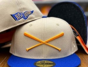 Crossed Bats Logo Sand Blue 59Fifty Fitted Hat by JustFitteds x New Era