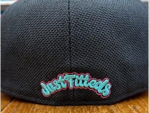 Crossed Bats Logo Pink Teal 59Fifty Fitted Hat by JustFitteds x New Era Back