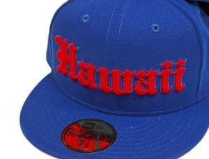 Hawaii Royal Blue Red 59Fifty Fitted Hat by 808allday x New Era