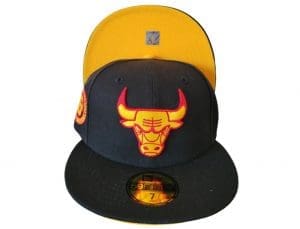 Chicago Bulls 6x Champs Black Yellow 59Fifty Fitted Hat by MLB x New Era