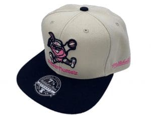 Denver Nuggets Cream Pink Fitted Hat by NBA x Mitchell And Ness