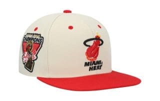 Miami Heat 2012 NBA Champions Cream Fitted Hat by NBA x Mitchell And Ness