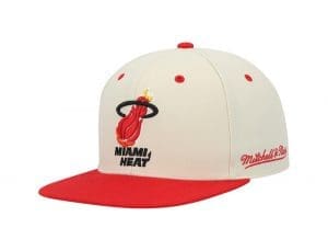Miami Heat 2012 NBA Champions Cream Fitted Hat by NBA x Mitchell And Ness Left