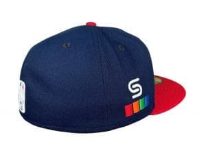 Philadelphia 76ers Spectrum Logo Navy Red 59Fifty Fitted Hat by NBA x New Era Back