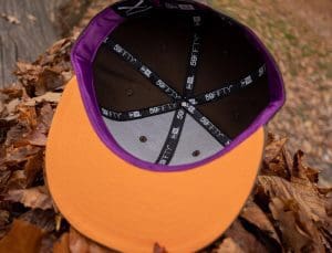 Crossed Bats Logo Purple Chainstitch Walnut Brown 59Fifty Fitted Hat by JustFitteds x New Era Bottom