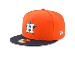 Houston Astros 2022 World Series Orange Navy 59Fifty Fitted Hat by MLB x New Era Left