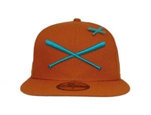 Crossed Bats Logo Burnt Orange 59Fifty Fitted Hat by JustFitteds x New Era