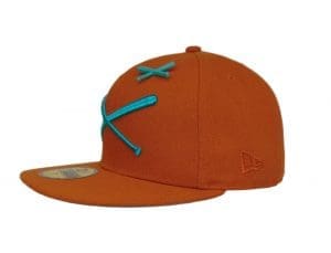 Crossed Bats Logo Burnt Orange 59Fifty Fitted Hat by JustFitteds x New Era Left