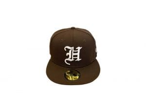 H Pride Burnt Wood White 59Fifty Fitted Hat by Fitted Hawaii x New Era Front