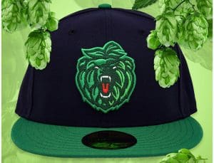 Bear Hops Navy Kelly Green 59Fifty Fitted Hat by Noble North x New Era Front