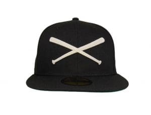 Crossed Bats Logo Black Chrome 59Fifty Fitted Hat by JustFitteds x New Era