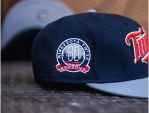 Minnesota Twins 60th Anniversary Navy Cement 59Fifty Fitted Hat by MLB x New Era Patch