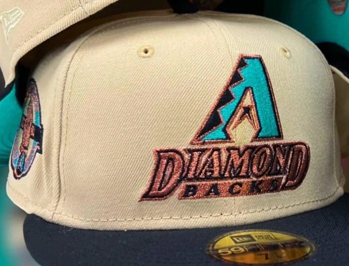 Arizona Diamondbacks 2001 World Series Champs Vegas Gold Black 59Fifty Fitted Hat by MLB x New Era