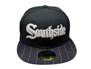 Chicago White Sox Southside City Connect Stripes Black 59Fifty Fitted Hat by MLB x New Era Front