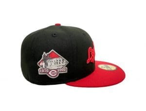 Cincinnati Reds Los Rojos Black Red 59Fifty Fitted Hat by MLB x New Era Right