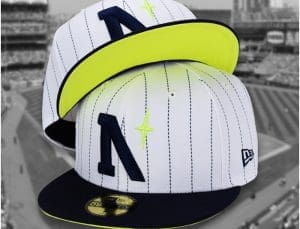North Star White Navy Pinstripe 59Fifty Fitted Hat by Noble North x New Era