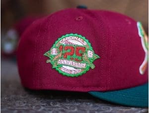 St. Louis Cardinals 125th Anniversary Burgundy Emerald 59Fifty Fitted Hat by MLB x New Era Patch
