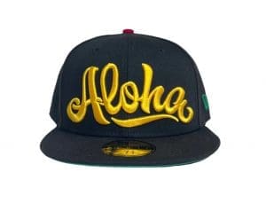 Aloha Script Black Gold 59fifty Fitted Hat by 808allday x New Era