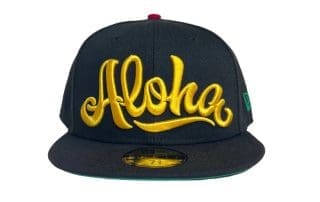 Aloha Script Black Gold 59fifty Fitted Hat by 808allday x New Era