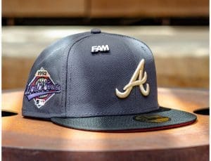 Atlanta Braves 1992 World Series Graphite Black Scarlet 59Fifty Fitted Hat by MLB x New Era