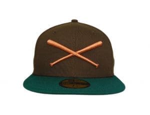 Crossed Bats Logo Walnut Copper 59fifty Fitted Hat by JustFitteds x New Era