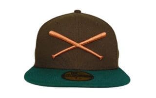 Crossed Bats Logo Walnut Copper 59fifty Fitted Hat by JustFitteds x New Era