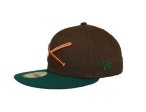 Crossed Bats Logo Walnut Copper 59fifty Fitted Hat by JustFitteds x New Era Side