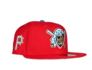 Pittsburgh Pirates Red Blue Grey 59Fifty Fitted Hat by MLB x New Era Front