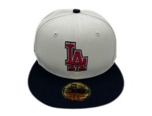 Los Angeles Dodgers Cream NWA Custom 59Fifty Fitted Hat by MLB x New Era Front