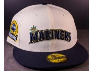 Seattle Mariners 30th Anniversary Chrome White Navy 59Fifty Fitted Hat by MLB x New Era