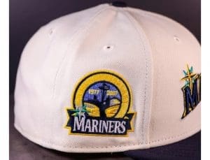 Seattle Mariners 30th Anniversary Chrome White Navy 59Fifty Fitted Hat by MLB x New Era Patch