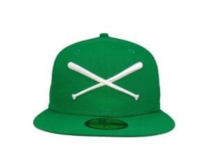 Crossed Bats Logo Kelly Green White 59Fifty Fitted Hat by JustFitteds x New Era