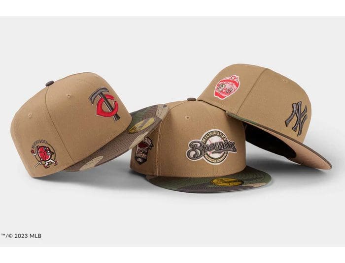 MLB Just Caps Camo Khaki 59Fifty Fitted Hat Collection by MLB x New Era