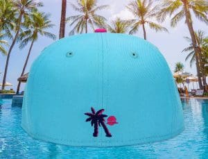 Polar Bear Vacation Vice Blue Beetroot Pink 59Fifty Fitted Hat by Noble North x New Era Back
