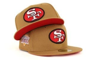 San Francisco 49ers Super Bowl XXIX Wheat Scarlet 59Fifty Fitted Hat by NFL x New Era