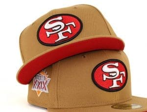 San Francisco 49ers Super Bowl XXIX Wheat Scarlet 59Fifty Fitted Hat by NFL x New Era Front