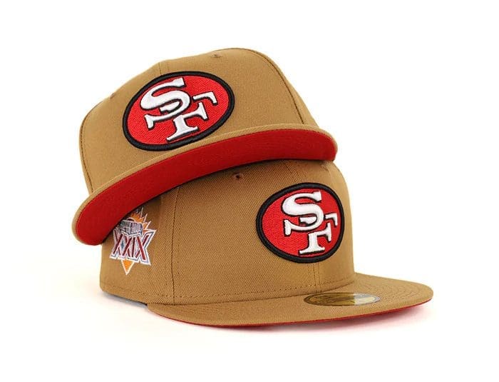 San Francisco 49ers Super Bowl XXIX Wheat Scarlet 59Fifty Fitted Hat by NFL x New Era