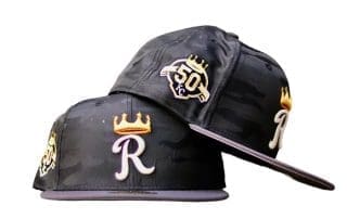 Kansas City Royals 50th Anniversary Black Camo Charcoal 59Fifty Fitted Hat by MLB x New Era