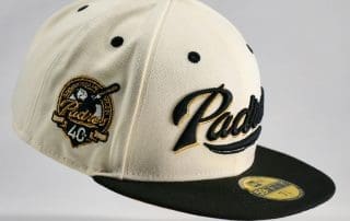 San Diego Padres 40th Anniversary Black White Gold 59Fifty Fitted Hat by MLB x New Era
