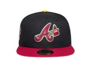 Atlanta Braves Back To School Black Red 59Fifty Fitted Hat by MLB x New Era