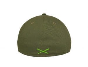 Crossed Bats Logo Olive Cyber 59Fifty Fitted Hat by JustFitteds x New Era Back