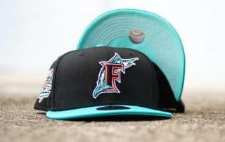 Florida Marlins 10th Anniversary Black Teal 59Fifty Fitted Hat by MLB x New Era