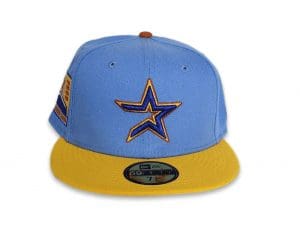Houston Astros 2000 Inaugural Season Steel Blue Yellow 59Fifty Fitted Hat by MLB x New Era Front