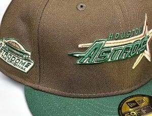 Houston Astros Astrodome Brown Forest Green 59Fifty Fitted Hat by MLB x New Era Front