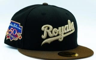 Kansas City Royals Jackie Robinson 50th Anniversary Black Brown 59Fifty Fitted Hat by MLB x New Era