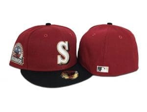 Seattle Mariners 30th Anniversary Brick Red Black 59Fifty Fitted Hat by MLB x New Era Front