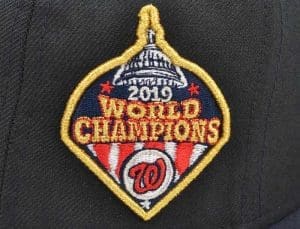 Washington Nationals 2019 World Champions Black Navy 59Fifty Fitted Hat by MLB x New Era Patch